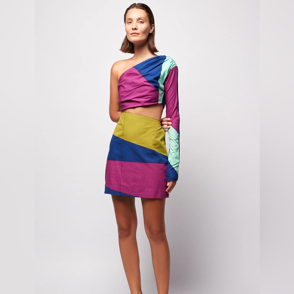 SWF cut out one sleeve mini dress